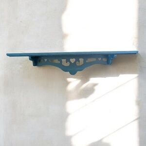 Green teal carved ornate Wall Shelf